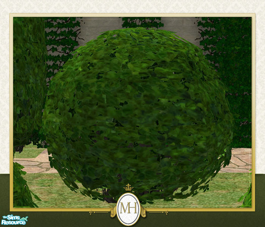 Sims 2 — MH Garden Topiary - Ball by phoenix_phaerie — A large topiary bush in the shape of a sphere.