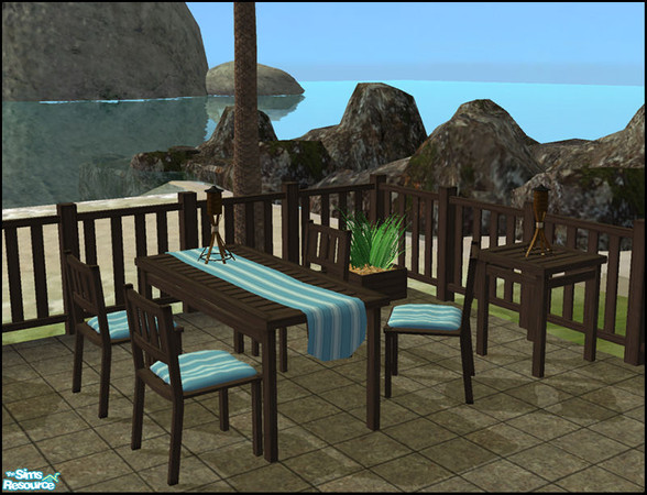 Sims 2 — Rhory Patio Set - Wood Recolors - Dark Wood by sim_man123 — Dark wood recolor of my Rhory Patio Set. This file