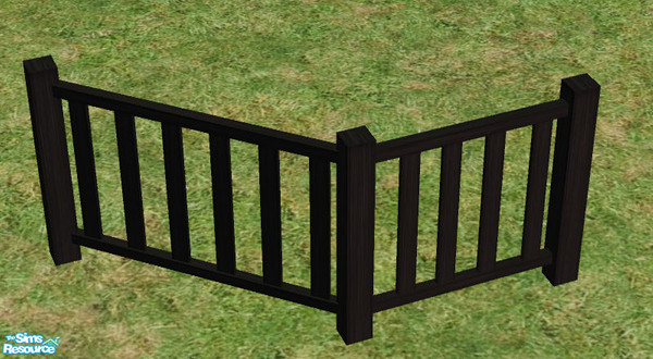 Sims 2 — Rhory Fence Recolors - Black by sim_man123 — Black wood fence to match my Rhory Patio wood recolors.