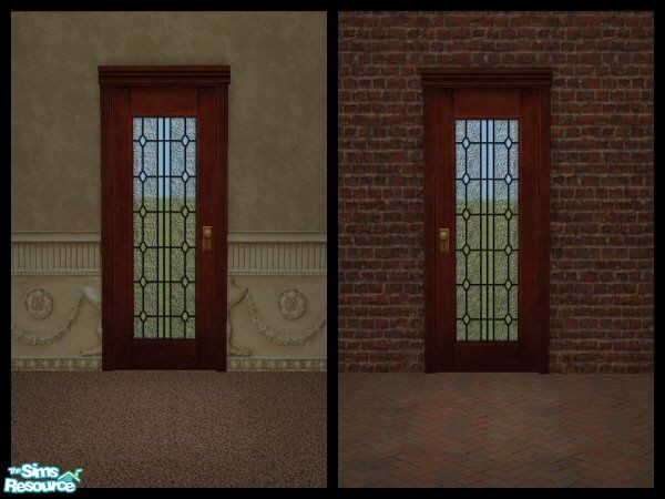 Sims 2 — Beveled Glass Door  -  Diamond by victoriamayorofthetown — Beveled glass option for the Chiclettina