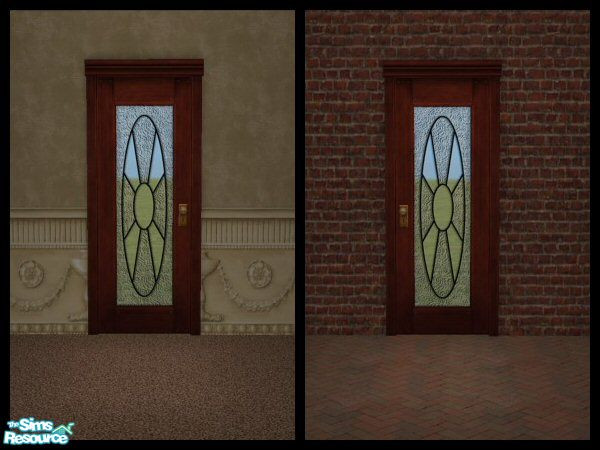Sims 2 — Beveled Glass Door - Oval by victoriamayorofthetown — Beveled glass option for the Chiclettina