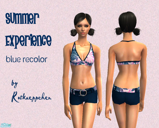 Sims 2 — Summer Experience - Neckholder Bikini - blue recolor by Rotkaeppchen — This is a blue recolor for my bikini