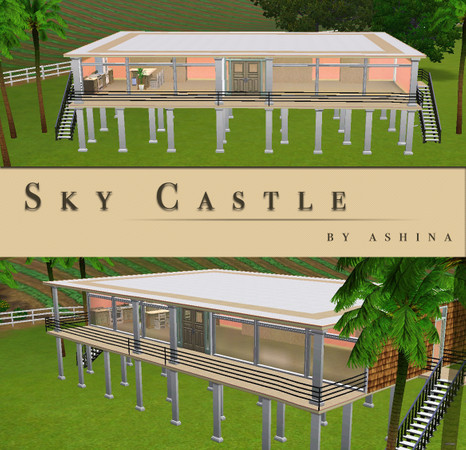 Sims 3 — Sky Castle by ashina — Beautiful villa suspended in air with plenty of living space for the young and old. Will
