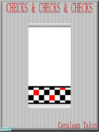 Sims 2 — Checks & Checks & Checks - B&W&R Wallpaper by Cerulean Talon — A variety of cheerful check in