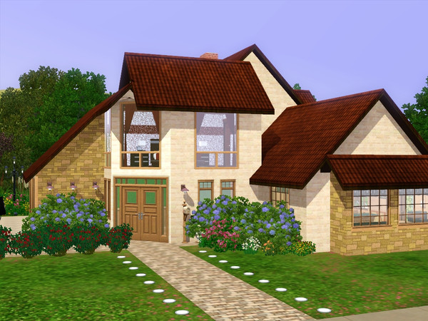 Sims 3 — Flower road 1 by irre29 — It's quite big lot. But the house is medium size. It has two stories. On the first,