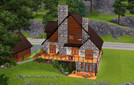 Sims 3 — Mountainview Recolor by Nightshine — This Log House has 2 lvls and a walkout basement. 3 Bedrooms...3 baths..