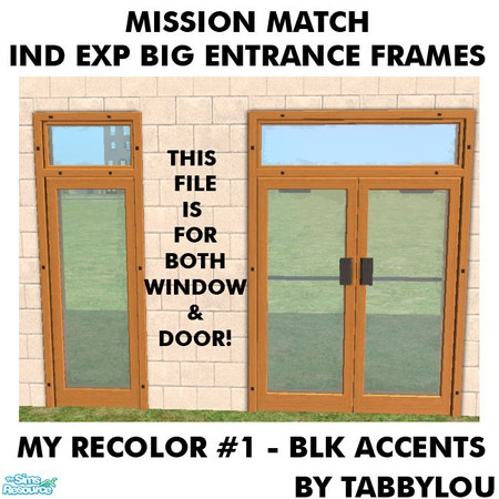 Sims 2 — TL - MM IndExpBigEntDoor+WindowFrame Recolor01BlkWd by TabbyLou — My Recolor #1 Wood with Black Accents Recolor