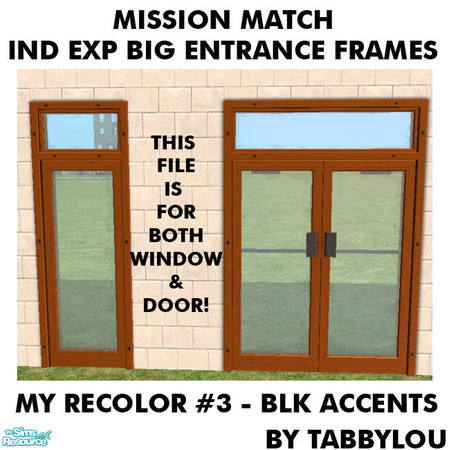 Sims 2 — TL - MM IndExpBigEntDoor+WindowFrame Recolor03BlkWd by TabbyLou — My Recolor #3 Wood with Black Accents Recolor