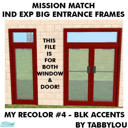Sims 2 — TL - MM IndExpBigEntDoor+WindowFrame Recolor04BlkWd by TabbyLou — My Recolor #4 Wood with Black Accents Recolor