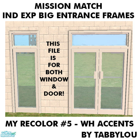 Sims 2 — TL - MM IndExpBigEntDoor+WindowFrame Recolor05WhWd by TabbyLou — My Recolor #5 Wood with White Accents Recolor