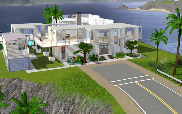 Sims 3 — Modern Beach Haus by andesf — Modern 3 bedroom beach house with ocean views! This house is equipped with an