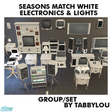 Sims 2 — TL - Seasons Match White Electronics + Lights Set by TabbyLou — Recolor of Electronics (Tv\'s, Stereos, etc) and