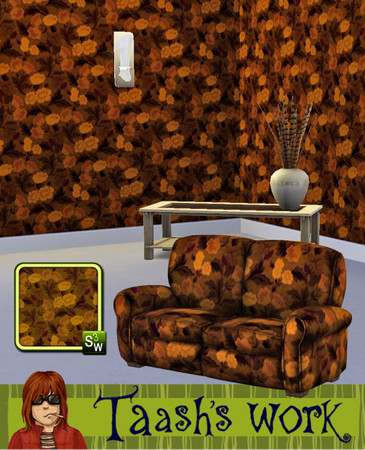 Sims 3 — Autumn Flowers by Taash — Pattern in colors autumn leaves