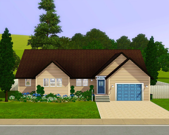 Sims 3 — American Bungalow Seven by sandrakorb — This panelled bungalow is a good option for a family. There is a garage