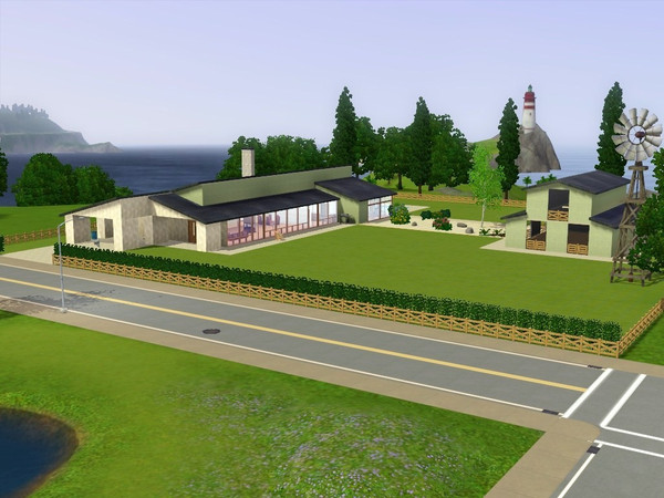 Sims 3 — The Modern Farm by kattmc3 — A large modern home with 3 bedrooms,2 bathrooms and large greatroom.Outside there