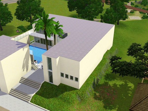 Sims 3 — Modern Hideaway by Brenda by Libra2 — If your sims crave privacy, this is the home for them. Four bedrooms in