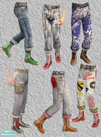 Sims 2 — AMB_SKS_Cuffed_Jeans-Set by 71robert13 — 6 pair assorted jeans cuffed up to show off some exceptional Dr.