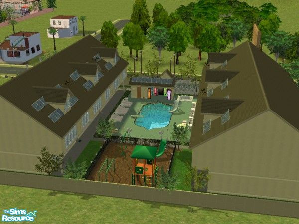 Sims 2 — Sterling Heights by squeakers — Small gated community, 6 large 2 bedroom, 2 bath townhomes, large open