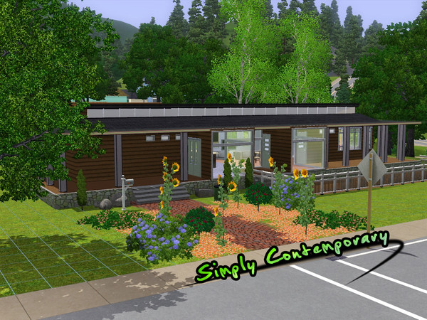 Sims 3 — Simply Contemporary by simmyfan2852 — A modern/contemporary one story home perfect for any single or newly
