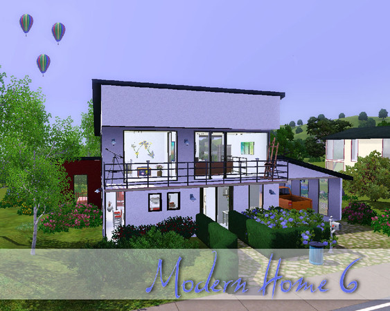 Sims 3 — Modern Home 6 by TSR Archive — A sleek modern home for a modern family, mostly in white with a lot of glass