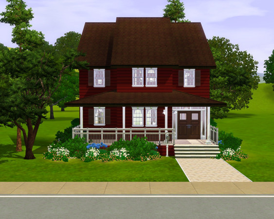 Sims 3 — American Home Five by sandrakorb — This panelled home has a fully landscaped garden, which does leave a little