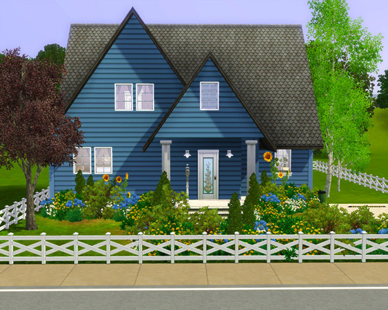 Sims 3 — Country House Three by sandrakorb — This panelled country house is ideal for small plots. The front door leads
