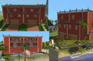 Sims 2 — Bluewater Village Apartments by maryjane2991 — 2 units each with 1 upstairs bedroom, enclosed pool, attached