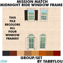 Sims 2 — TL - MM Midnight Ride Window Etc Frame Set by TabbyLou — Recolor of Midnight Ride Window by Cross Reference,