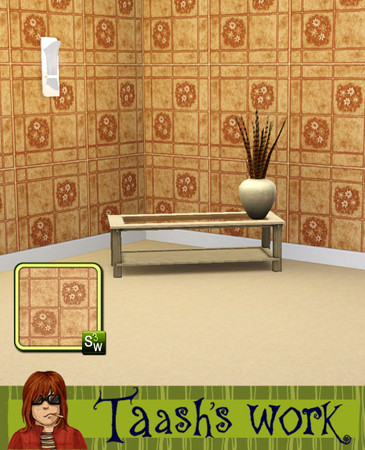 Sims 3 — Kitchen tile by Taash — Warm and cozy motif for the walls