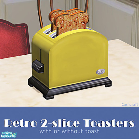Sims 2 — Retro 2-Slice Toasters - Harvest Gold Recol by Cashcraft — A retro toaster (with or without toast) in 6 classic