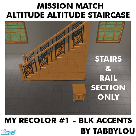 Sims 2 — TL - MM AltitudeAttitudeStaircaseStairs Recolor01BlkWd by TabbyLou — My Recolor #1 wood with Black Accents