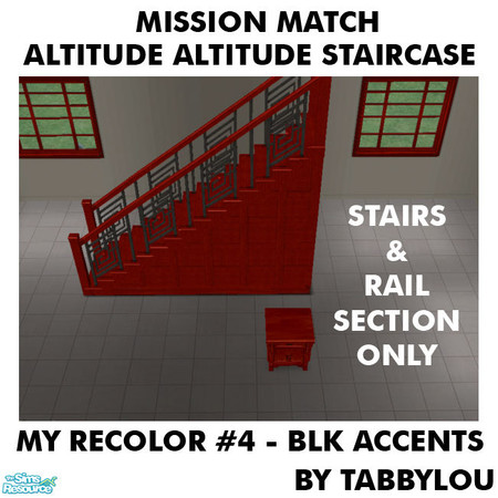 Sims 2 — TL - MM AltitudeAttitudeStaircaseStairs Recolor04BlkWd by TabbyLou — My Recolor #4 wood with Black Accents