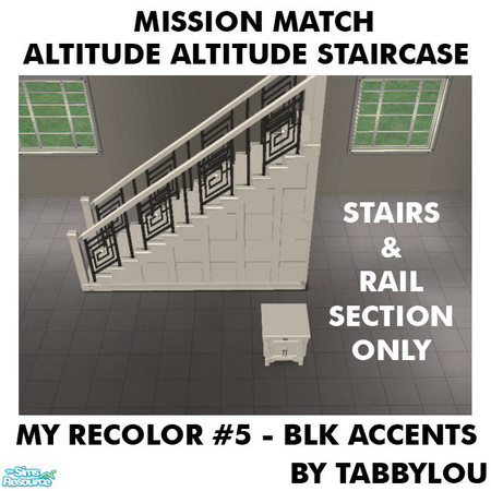 Sims 2 — TL - MM AltitudeAttitudeStaircaseStairs Recolor05BlkWd by TabbyLou — My Recolor #5 wood with Black Accents