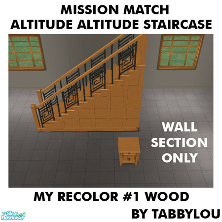 Sims 2 — TL - MM AltitudeAttitudeStaircaseWall Recolor01Wd by TabbyLou — My Recolor #1 Wood Recolor of the Altitude