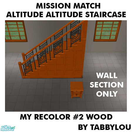 Sims 2 — TL - MM AltitudeAttitudeStaircaseWall Recolor02Wd by TabbyLou — My Recolor #2 Wood Recolor of the Altitude