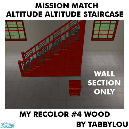 Sims 2 — TL - MM AltitudeAttitudeStaircaseWall Recolor04Wd by TabbyLou — My Recolor #4 Wood Recolor of the Altitude