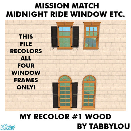 Sims 2 — TL - MM MidnightRideWindowEtcFrame Recolor01Wd by TabbyLou — My Recolor #1 Wood Recolor of the FRAMES ONLY for