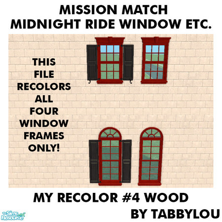 Sims 2 — TL - MM MidnightRideWindowEtcFrame Recolor04Wd by TabbyLou — My Recolor #4 Wood Recolor of the FRAMES ONLY for