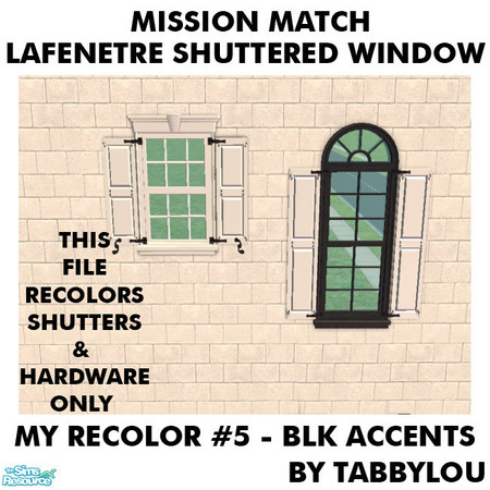 Sims 2 — TL - MM LafenetreShutteredWindowEtcShutters Recolor05BlkWd by TabbyLou — My Recolor #5 Wood with Black Accents