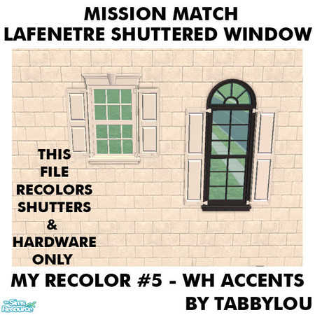 Sims 2 — TL - MM LafenetreShutteredWindowEtcShutters Recolor05WhWd by TabbyLou — My Recolor #5 Wood with White Accents