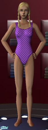 Sims 2 — Purple Polka Dot Swimwear - Adult by becboobear — Matching purple polka dot swimsuits for your female children,