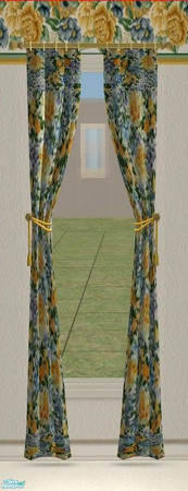 Sims 2 — Summer Meadow Bedroom - Curtain by Riverwillows — Lovely bedroom in summer florals. Requires Nightlife,