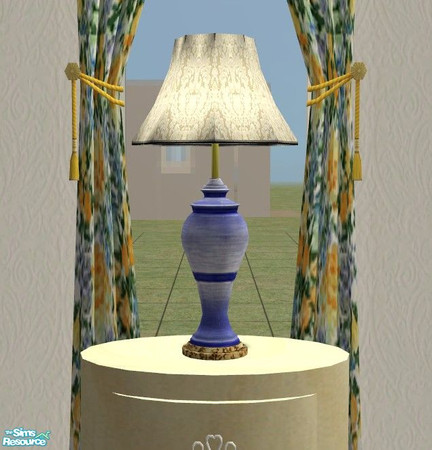 Sims 2 — Summer Meadow Bedroom - Lamp by Riverwillows — Lovely bedroom in summer florals. Requires Nightlife, University,