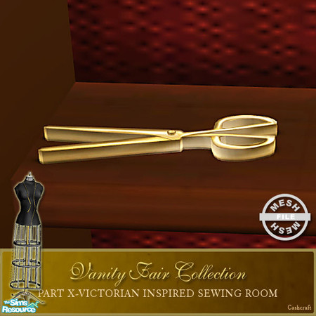 Sims 2 — Vanity Fair Sewing Room - Scissors Mesh by Cashcraft — A favorite pastime for Victorian Ladies--sewing! Part X