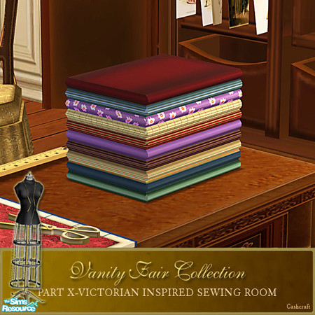 Sims 2 — Vanity Fair Sewing Room -Fabrics Recol02 by Cashcraft — A favorite pastime for Victorian Ladies--sewing! Part X