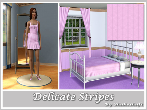 Sims 3 — ASC_Delicate_Stripes by Shakeshaft — Plain striped fabric, ideal for furnishings, walls and clothing.