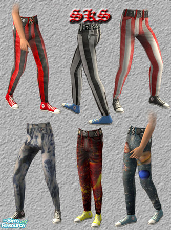 Sims 2 — AMB_SKS_Skinny_Chucks-Set by 71robert13 — Ultra slim fit Pants with Converse Chuck Taylor Sneakers. Texture