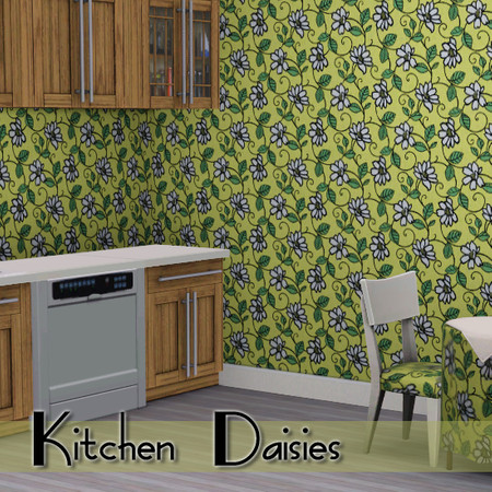 Sims 3 — kipTSR-Kitchen Daisies by kittyispretty69 — A cute daisy pattern with a fabric-looking texture to create a sunny