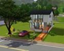 Sims 3 — Style by iiicoolcats — Completely furnished modern home for single sims with the bedroom on the mezzanine.