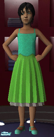 Sims 2 — Kids Lime and Teal Bright Formal by Marabell — Lime and Teal bright kids formal for sims 2.